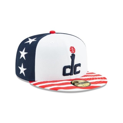 White Washington Wizards Hat - New Era NBA 2019 NBA Authentics City Series 59FIFTY Fitted Caps USA8362109